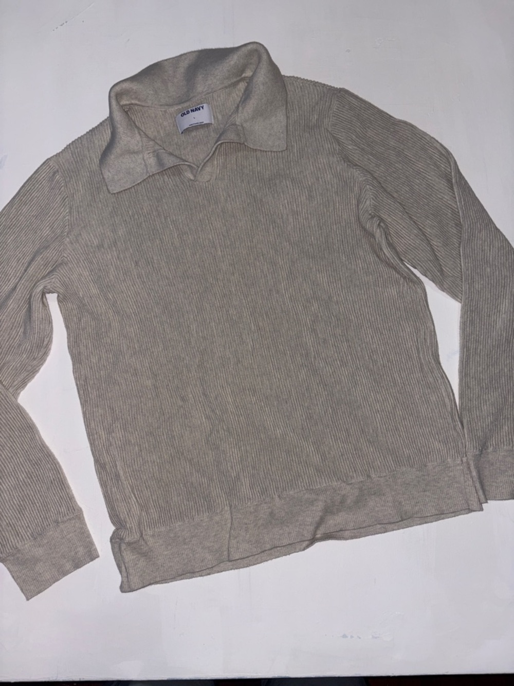 Old Navy Men's V-Neck Ribbed Sweater - Taupe